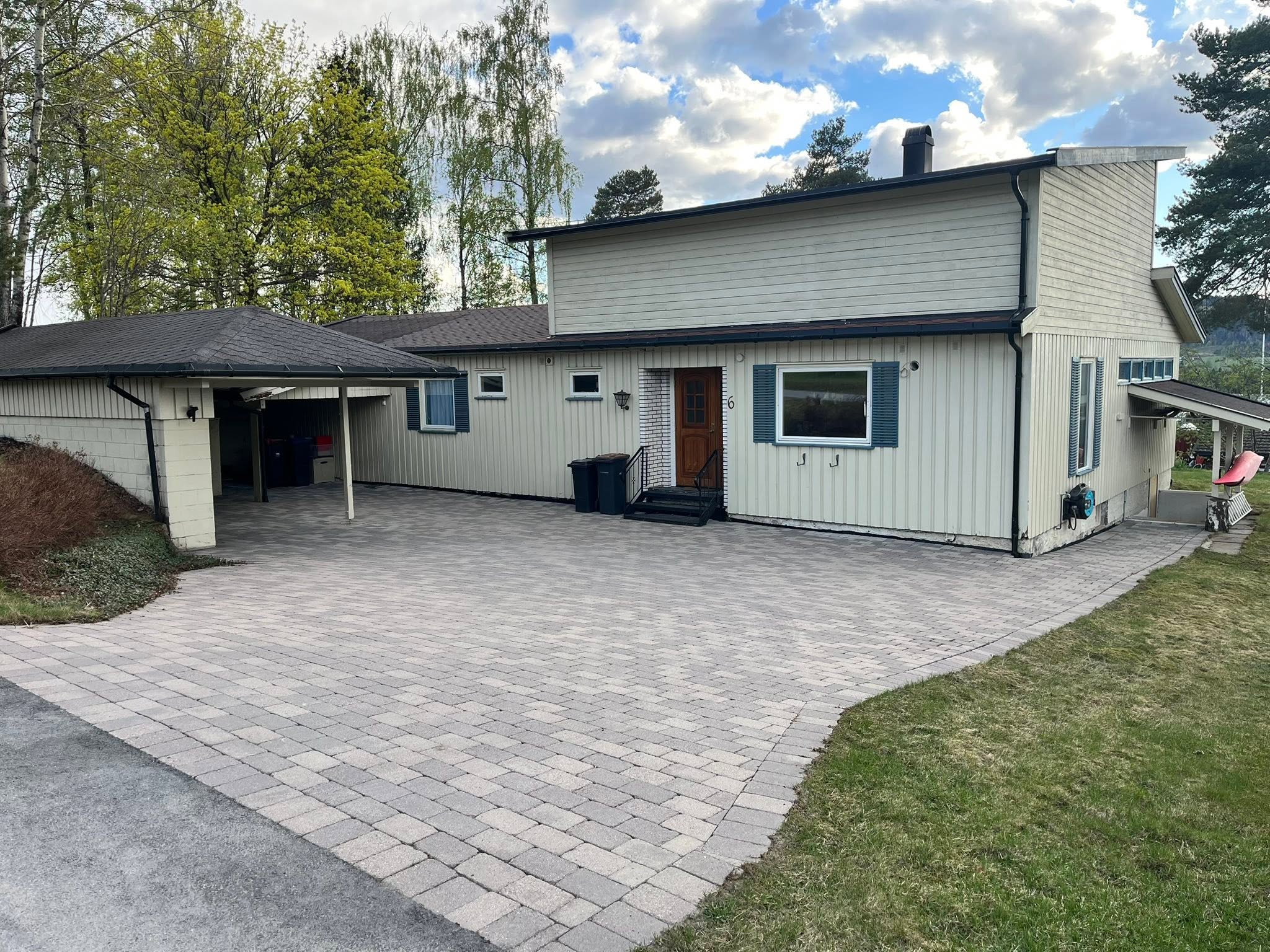 Steinlagt innkjøring etter høytrykksspyling
